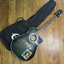 ARIA AMB-35 Electric Acoustic Guitar Black w Bag For Parts/Repair FREE SHIPPING