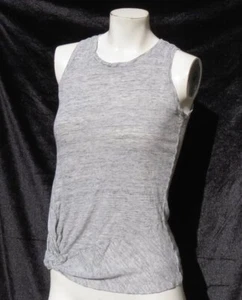$49 ATHLETA Heather Gray Knot Zephyr 100% Linen Slub Jersey Knit Tank Top US S - Bild 1 von 5