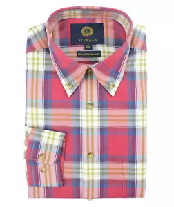 Viyella 80/20 rot kariertes Classic Fit Hemd mit Button Down Kragen - Bild 1 von 2
