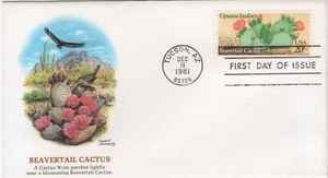 USPS FDC #1944 1981 20¢ Beavertail Cactus Desert Plants Fleetwood ST2466 - Picture 1 of 2