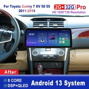12.3 inch Screen Android Car Radio For Toyota Camry 7 XV 2011-2014 Head Unit - Picture 1 of 7