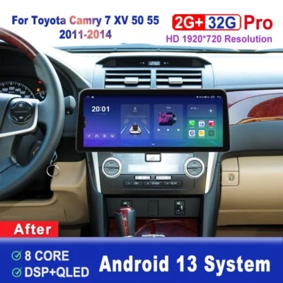 12.3 inch Screen Android Car Radio For Toyota Camry 7 XV  2011-2014  Head Unit - Image 1 of 4
