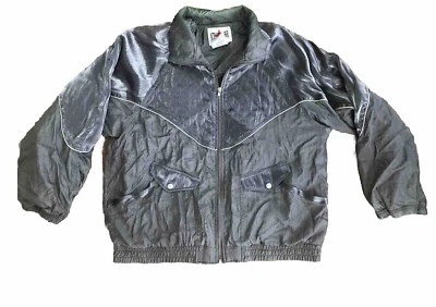 Chaqueta Frontier Activa Plateada Iridiscente De Colección Talla Grande Verde Rayón Cremallera Foto 1 de 4