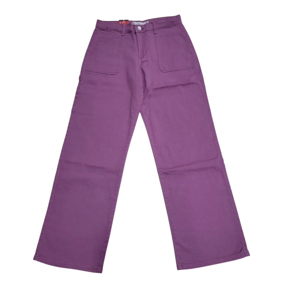 Levi’s Wide Leg Jeans Girls 8 Purple Grape Nectar Denim Stretch Comfort