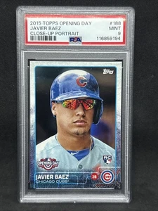 2015 Topps Opening Day Javier Baez #188 Close Up Portrait SSP PSA 9 POP 4!! - Picture 1 of 2