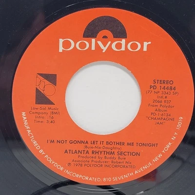 Atlanta Rhythm Section I'm Not / The Ballad 7" 45rpm M- Vinyl 70's Record 45 - Image 1 of 2