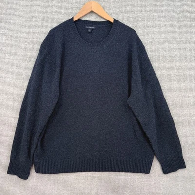 Lands End Mens Navy Blue Wool Crewneck Sweater Size XXL 50-52 Gorp University - Image 1 of 4