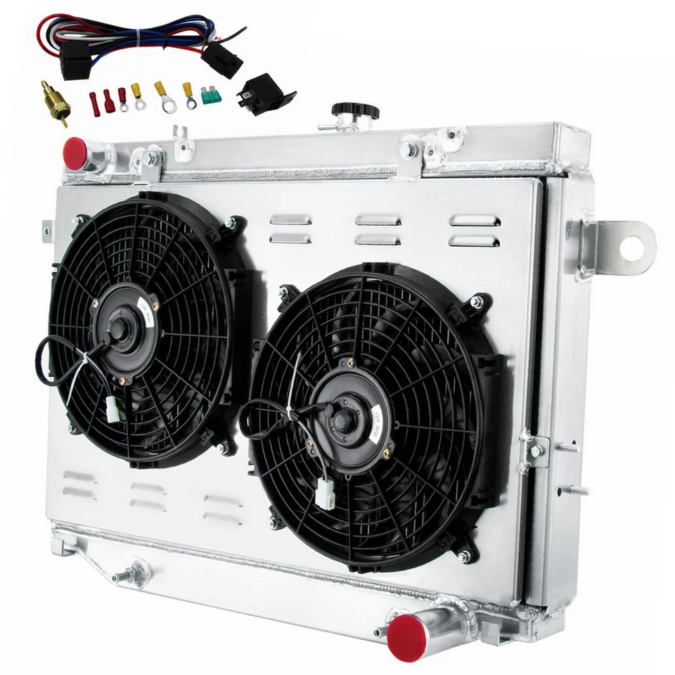 4 Rows Radiator+Shroud Fan For 1998-07 Toyota Landcruiser Lexus LX470 4.7L. Foto 1 de 4