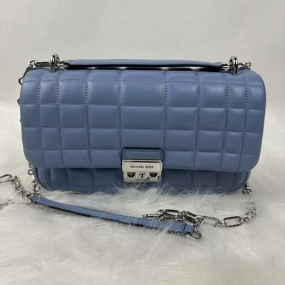 Michael Kors Tribeca Large Quilted Leather Shoulder/Crossbody Bag In Blue - Image 1 of 4