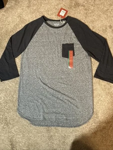 NEW Mossimo Supply Co. 3/4 Sleeve Raglan Pocket T-Shirt Medium Gray NWT - Picture 1 of 11