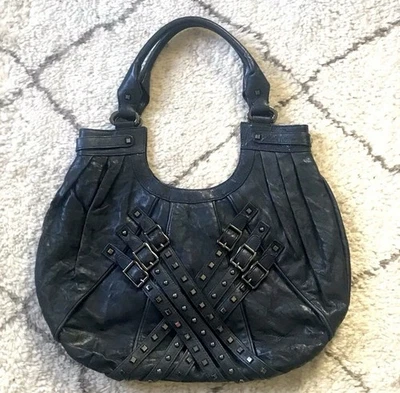 Treesje Navy Studded shoulder bag w/ dustbag. 18” wide, 15” long. Barely used. - Image 1 of 4