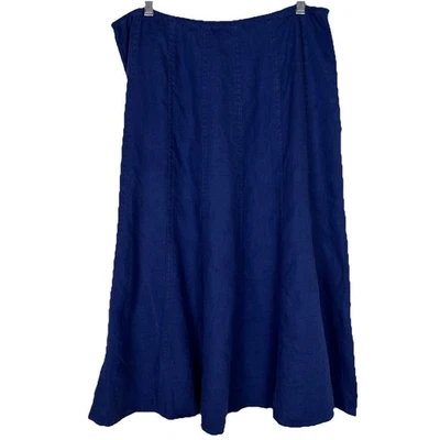 NUEVO CON ETIQUETAS 100% Lino Falda Acanalada Talla 12 Azul Piezas Charter Club Cremallera Gancho y Ojo Cierre Foto 1 de 4