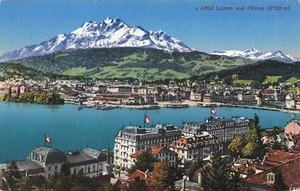 Ak Lucerne Pilatus General View Ships Switzerland 1930 Used Postcard - Picture 1 of 2