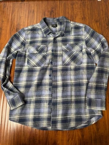 Obey Shirt Men SZ M Blue White Black Plaid Flannel Lumberjack Outdoor Skater - Picture 1 of 6