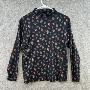 Crofts & Barrows Women's Fall Sweater Size Small Black Leaf Long Sleeve - Picture 1 of 10