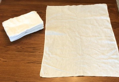 Antique Flat Diaper Lot 6 Vintage Medium Baby Flannel Cloth Lot  21" x 28" AS IS - Image 1 of 4