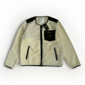 Cardigan uomo Stan Ray pile polare ecrù oliva taglia media patchwork abbigliamento da lavoro - Foto 1 di 7