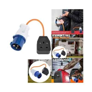 New 16A Site Plug to 1 Way UK Socket – Caravan Adapter Converter UK - Picture 1 of 5
