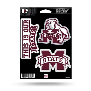 NCAA Mississippi State Vinyl Decal Football - 2 FREE WINDOW DECAL $11.99 VALUE - Picture 1 of 2