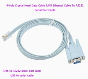 Câble de données tête cristal 9 trous câble Ethernet RJ45 vers câble port série RS232 - Photo 1/7