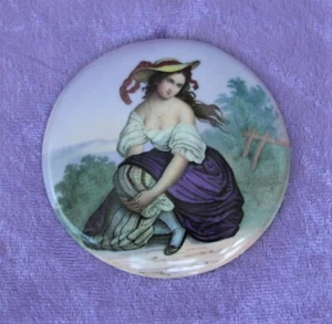 Alte Porzellan Plakette handbemalt Nymphenburg um 1850 - Bild 1 von 4
