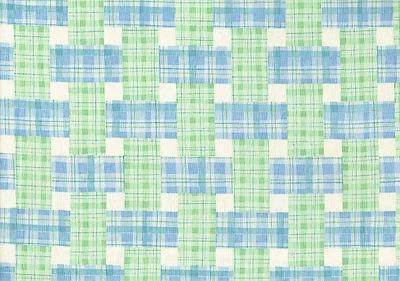 Tapicería de cortinas de algodón crudo azul verde a cuadros de tela Waverly 4,75 Foto 1 de 2