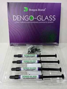 Cemento compuesto de ionómero de vidrio de curado ligero Dengoglass de Dengen, 4 x 2 gm - Imagen 1 de 3