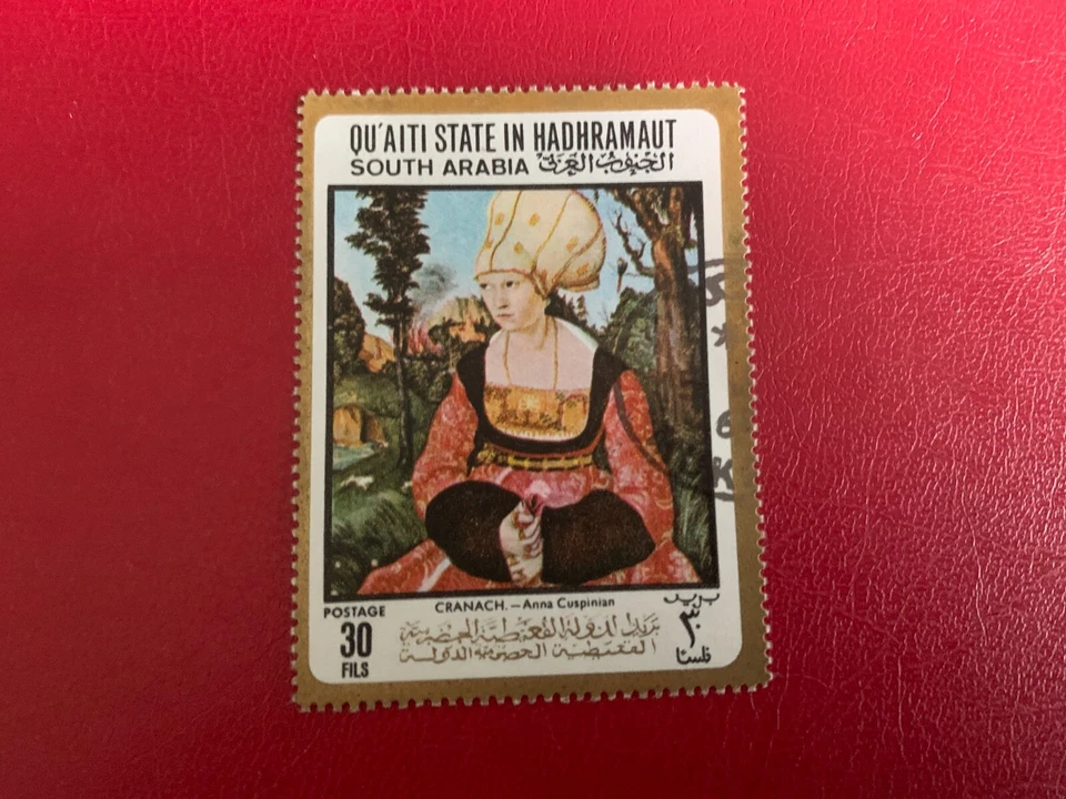 ARABIA DEL SUR QU'AITI ESTADO HADHRAMAUT 1967 ARTE USADO CRANACH ANNA CUSPINIAN Foto 1 de 1