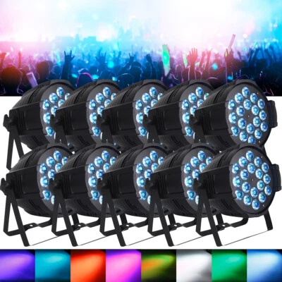 10X 270W RGBW Par Stage Light 18LED Strobe Beam DMX512 DJ Disco Party Show USA - Image 1 of 4
