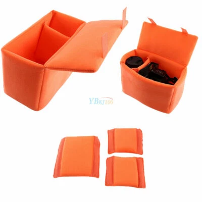 Bolsa de cámara inserción partición acolchada plegable divisor estuche a prueba de golpes naranja BS Foto 1 de 4