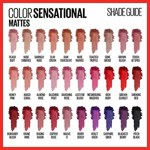 Maybelline Color Sensational Matte Lipstick NEW Choose Your Favorite Shade - Picture 1 of 23