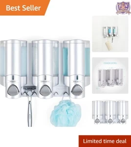 3-Chamber Wall Mount Soap Dispenser ABS Plastic Easy Install Shower Storage - Picture 1 of 6