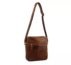 Pierre Cardin - PC2800 Rustic Leather Crossbody/Ipad Bag - Cognac - Picture 1 of 4