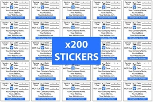 200 MOT & Service Reminder Sticker With Your Name and Address Garage Stickers - Picture 1 of 3