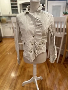 Cabi Beige Ruffle Trim Blazer - Picture 1 of 9