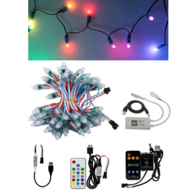 usb 5V WS2811 RF/Music/wifi Digital Addressable RGB LED Pixel lamp string 12mm  - Image 1 of 4