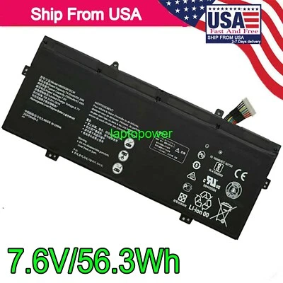 Bateria HB4593R1ECW para Huawei Matebook X Pro MACH-W19 VLT-W60/50 7.6V 56.3Wh EUA - Imagem 1 de 2