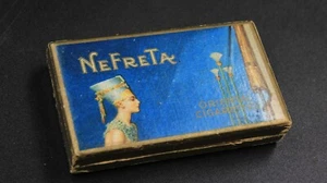 Alte Blechdose Zigarettenschachtel Nefreta John Sinclair Ägypten Cigarettes Box - Bild 1 von 8