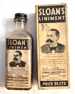 VTG Sloan’s Liniment 7 Oz Bottle In Original Box - Picture 1 of 3