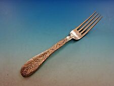 Lap Over Edge Acid Etched by Tiffany Sterling Silver Dinner Fork Sweet Viburnum