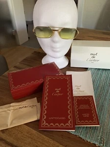 💕 Original Cartier Sonnenbrille mit Box / Zertifikat/Gold + Rosa Zusatzgläser - Bild 1 von 12