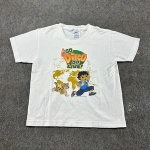 VINTAGE Dora The Explorer Shirt Boys Youth XS White Go Diego Go Live Delta Y2K - Picture 1 of 6