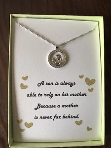 Collar de plata madre e hijo con poema de amor/regalo - Imagen 1 de 2