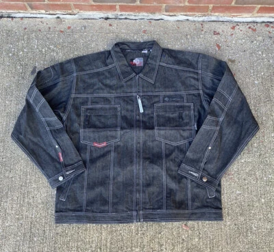 Vintage SouthPole Y2K 90s Hip Hop Skater Rave Denim Jacket Black NOS Deadstock - Image 1 of 4