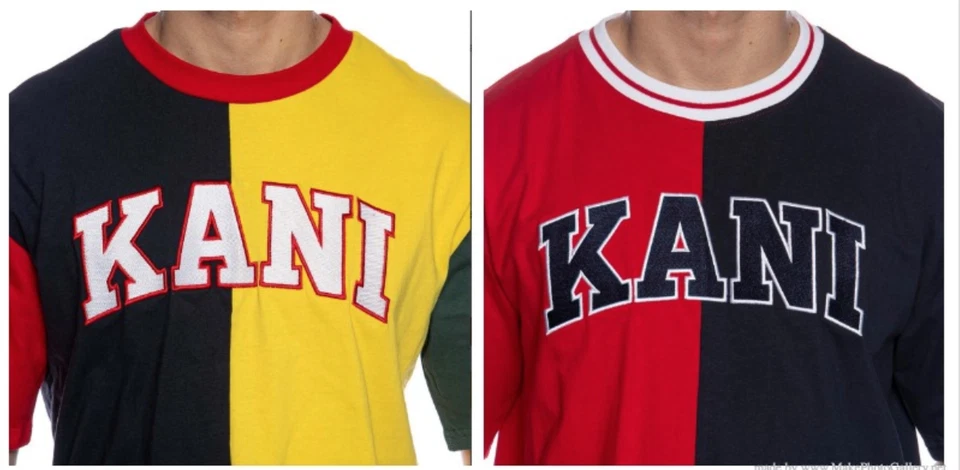 Nueva Camiseta Karl Kani Varsity Script Colorblock Retro Manga Corta Para Hombre Foto 1 de 1
