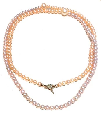 Collana diWa Jewels Perle Multicolori Rosate Fresh water Argento Rosè Lucchetto - Immagine 1 di 4