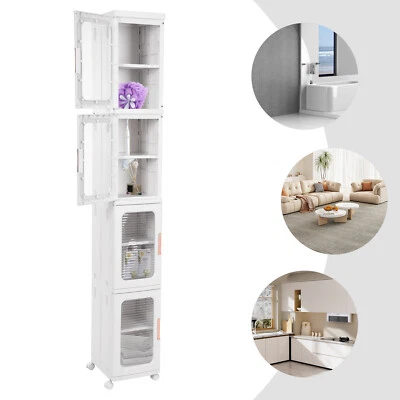 Gabinete de almacenamiento estrecho de 3 o4 niveles organizador giratorio armarios con ruedas contenedor Foto 1 de 4