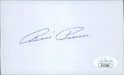 Bill Pierce Chicago White Sox Signed 3x5 Index Card JSA Authenticated - Image 1 of 2