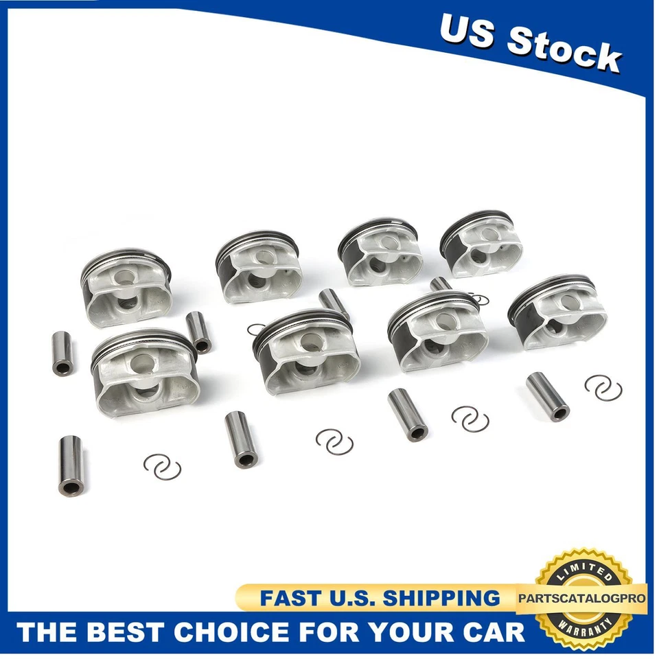 8pcs Pistons & Rings Set 11257542292 For BMW 550i 650i 750i 750Li X5 N62B48 4.8L Foto 1 de 4