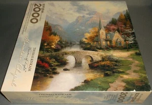 Springbok Thomas Kinkade Mountain Chapel 2000 Piece Pc Jigsaw Puzzle 1999 Vtg - Picture 1 of 1